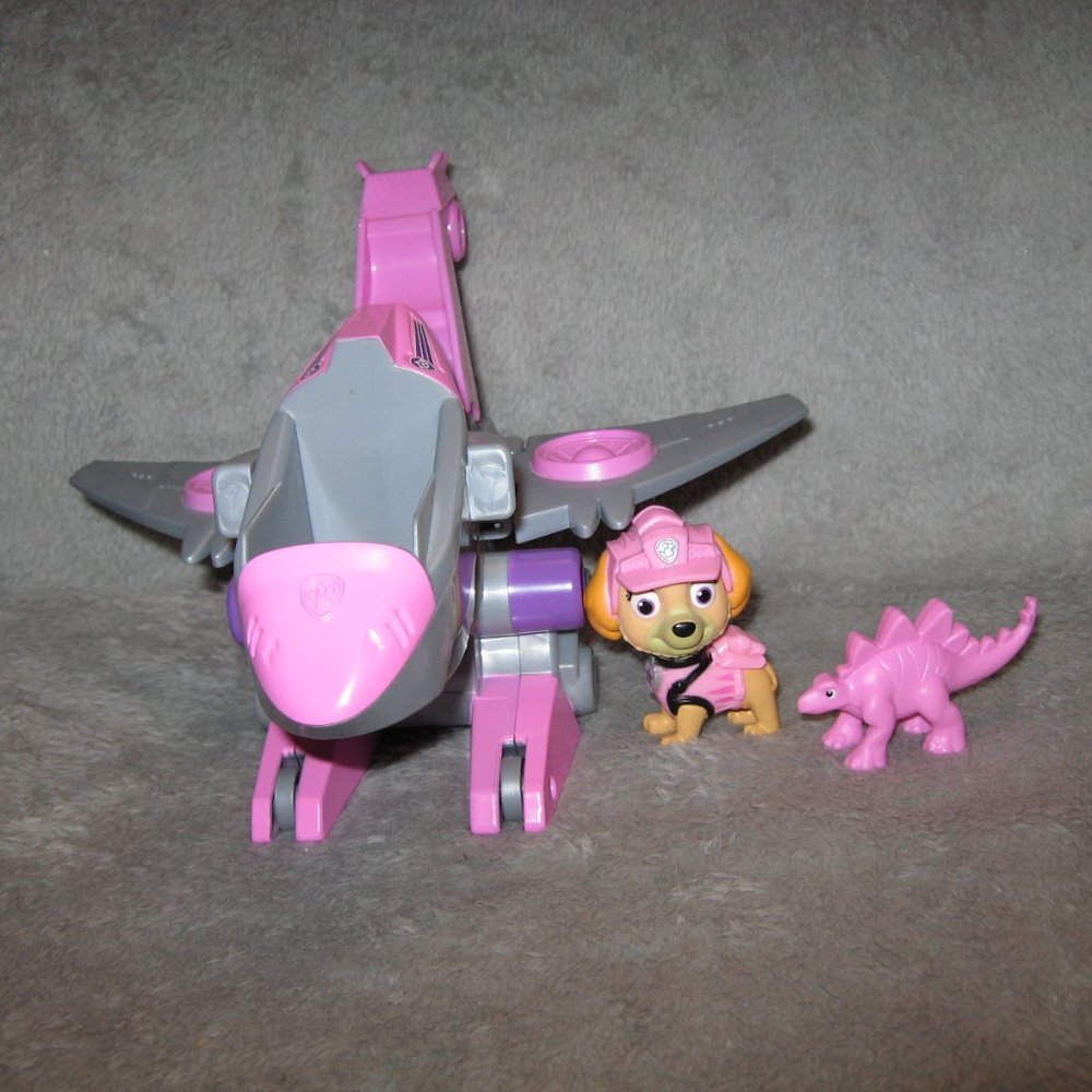 Paw Patrol ~ Dino Rescue figure lot Sky, dino and plane (Complete) L80